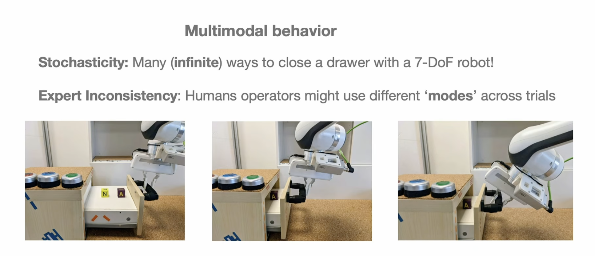 Multiple valid expert behaviors for one situation